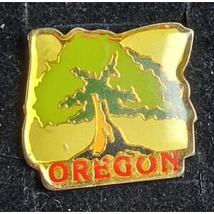 Oregon Tree Travel Souvenir Pin Signed Park for a Hat, Lapel, Jacket or Backpack